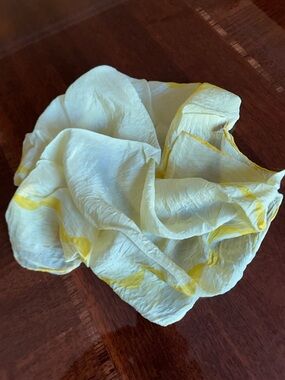 Lightweight Yellow Striped Women's Scarf silk blend hand rolled by Vera